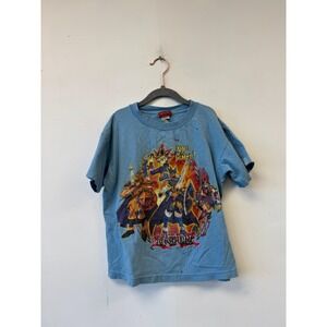 Vintage Yu-Gi-Oh Shirt Kids 8 Blue King Of Games Anime Graphic Tee 90s